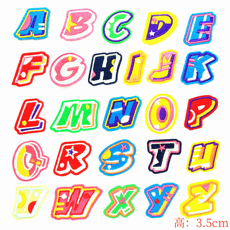 Wholesale A-Z alphabet embroidery patch